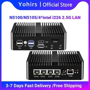 인텔 N100 소프트 라우터 Pfsense 방화벽 컴퓨터 J6413 N5105 J5005 4x인텔 2.5G i226 NICs 4G SIM DP HDMI DDR4 NVME 리눅스 미니 PC