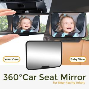 360 °   회전 가능한 깨지지 않는 고화질 자동차 어린이 좌석 후방 거울