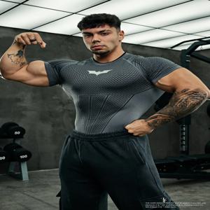 얼음 같은 느낌과 빠른 건조! 남성용 여름 타이트 핏 스포츠 티셔츠, 러닝 및 피트니스 트레이닝 특수 반팔 셔츠