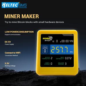 MINER MAKER USB 비트코인 미니 BTC 채굴기 1W 저전력 ESP32 WiFi 설정 NerdMiner 1.54인치 디스플레이 데스크탑 시계 추첨 기능