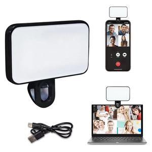 휴대용 미니 셀카 조명 충전식 3단계 밝기 조절 클립형 휴대폰 노트북 태블릿 회의 메이크업용