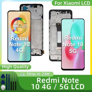 Redmi Note 10 5G LCD M2103K19G 용 OLED 디스플레이 Redmi Note 10 4G LCD M2101K7AG 용 디스플레이 터치 스크린 디지타이저 부품 교체