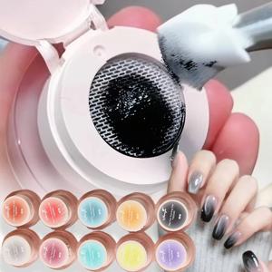 1병 쿠션 패팅 젤 폴리쉬 옴브레 블랙 화이트 피치 패트 패트 젤 네일 폴리쉬 드로잉 라이너 프렌치 네일 쿠션 그라데이션 젤