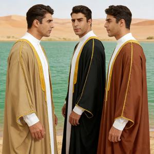사우디 아라비아 남성 비슈트 로브 기모노 카프탄 무슬림 기도복 이슬람 의상 두바이 주바 토브 아바야 터키 이드 투브 젤라바 디쉬다샤