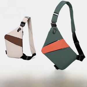 반렘 도난 방지 크로스백 레저 여행용 가슴 가방 남녀 공용 싱글 숄더백 레저 나일론 단색