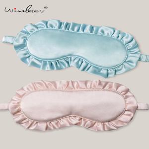 Winsleter-19MM 100% 리얼 실크 아이 마스크, 러플 패치워크, 여성용 달콤한 나이트 아이 프로텍션 수면 아이 마스크, 2026 봄 A61715CC
