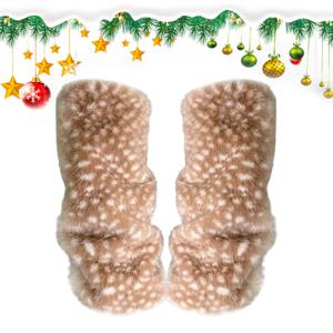 1 쌍의 레그 워머 40x34cm 따뜻한 갈색 스타킹 탄력있는 귀여운 사슴 프린트 겨울 레그 워머 여성용 십대 소녀 의상 레그 커버