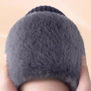 1쌍 토끼털 캐시미어 무릎 보호대 겨울 노인용 냉증 관절염 무릎 보호대 보온 두꺼운 무릎 보호대