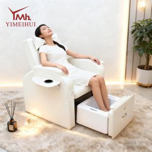 맞춤형 전동 화이트 매니큐어 페디큐어 의자, 배관 없는 발 관리 스파 마사지