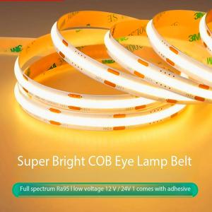 DC 12V 24V FOB COB 스트립 320Leds/M 고밀도 RA90 백색 3000K 4000K 6000K IP21 유연 리본 로프 LED 조명