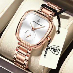 포에다가 여성용 패션 시계 방수 스테인리스 스틸 쿼츠 커플 시계 고품질 여성 손목시계 여자친구 선물