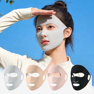 여름 통기성 선 마스크 여성용 얇은 아이스 실크 페이스 마스크 코 통풍구 귀걸이형 러닝 사이클링 스포츠 UV 차단 페이스 커버