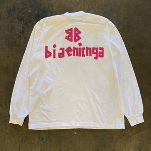 순수 코튼 300g 오버사이즈 아메리칸 스타일 긴팔 티셔츠 스트리트웨어 다용도 Miao Xiu Story 티셔츠 캐주얼하고 편안한