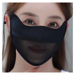 아이스 실크 자외선 차단 마스크 여성용 얇은 여름용 차양 눈가 통기성 베일 러닝 스포츠 마스크 UV 차단