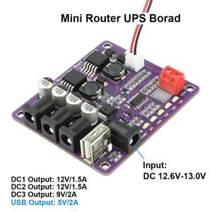 40W 미니 라우터 UPS 보드 5V 9V 12V 4채널 출력 배터리 충전 보드 라우터용 무정전 전원 공급 장치