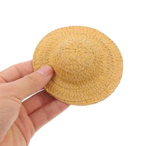 10Pcs 미니어처 짠 밀짚 모자 7Cm 작은 수제 탑 모자 공예용 인형 집 미니 장식 사진 소품 소박한 DIY