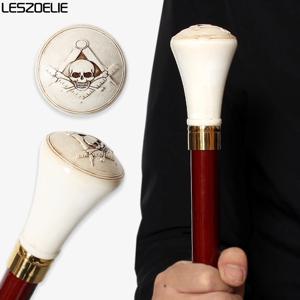 93cm 메이슨 해골 지팡이, 레진 손잡이, 레드 & 블랙 디자인, 독일산 너도밤나무 목재 지팡이, 남녀 공용, 프리메이슨 디자인