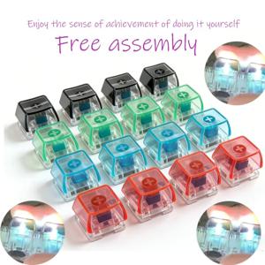 //새로운 LED 키보드 키체인 피젯 장난감 크리스탈 클리커 감각 장난감 스트레스 해소용 키보드 키체인 피젯 가젯 성인 어린이용