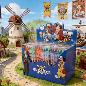 애니메이션 원피스 4/8/12Pcs 검정 잉크 펜 세트 만화 루피 조로 0.5mm 프레스 젤 서명 카와이 학생 문구 어린이 선물