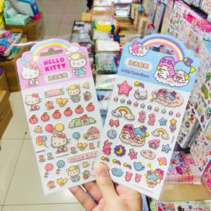 정품 만화 산리오 스티커 헬로 키티 스크랩북 스티커 장식 미적 문구 선물 저널 플래너 데칼