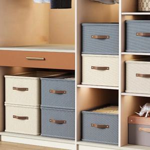 옷장 정리함 PP 보드 지지형 접이식 옷장 서랍 분리대 가죽 손잡이 포함 스웨터 보관함