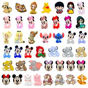 10pcs 디즈니 실리콘 비드 아기 젖꼭지 비드 홀더 실리콘 더미 젖꼭지 체인 액세서리 BPA 프리 맞춤형