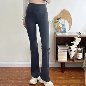 클래식 여성용 하이웨이스트 요가 플레어 팬츠, 맨살같은 느낌, 신축성과 통기성이 좋아 피트니스 및 운동에 적합합니다.