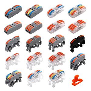 와이어 전기 커넥터, 빠른 범용 소형 도체 배선 케이블 커넥터, 푸시 인 버트 터미널 블록, 딘 레일 유형 LED