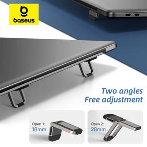 데스크 컴퓨터 용 Baseus 노트북 스탠드 Macbook Pro iPad 10-18 인치 스탠드 용 2PCS 휴대용 알루미늄 노트북 홀더 노트북 스탠드