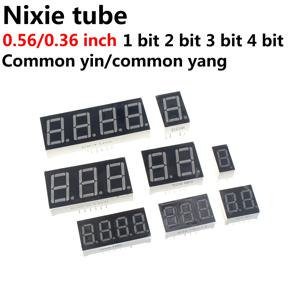 10개 0.36인치 LED 디스플레이 7 세그먼트 1비트/2비트/3비트/4비트 디지털 튜브 레드 공통 음극/양극 디지털 0.36인치 LED