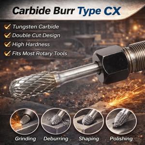 텅스텐 카바이드 로터리 버 그라인딩 헤드 볼 노즈 실린더 샹크 금속 연마 도구 (폴리싱, 디버링 및 성형 작업용)