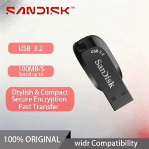 샌디스크 SDCZ410 울트라 시프트 USB 3.2 플래시 드라이브 32GB 64GB 128GB 휴대용 펜 드라이브 컴퓨터용 정품 메모리 스틱 U 디스크