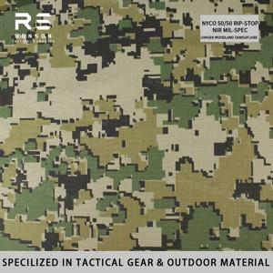 핫세일 50% 나일론 50% 면 립스탑 원단 US4CES 멕시코 카모 NYCO5050 전술 원단 유니폼용 내구성 재고 있음