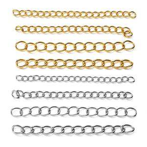 50pcs 스테인레스 스틸 5cm 용접 확장 체인 골드 목걸이 팔찌 익스텐더 테일 체인 DIY 쥬얼리 만들기 용품
