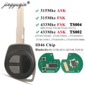 Jingyuqin 433MHz /315Mhz 스즈키 스위프트 SX4 ALTO Vitara Grand Vitara Ignis JIMNY Splash Fob 용 ASK/FSK ID46 칩 자동차 원격 키