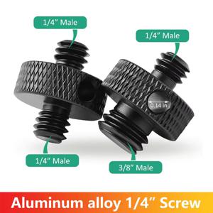 삼각대 어댑터 1/4인치 수컷-1/4인치 수컷-3/8인치 수컷 나사 연결기구 (고프로 히어로 13 12 11 10 9 인스타360 X5 X4 X3 DJI 액션용)