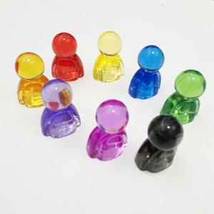 50개 8색 24*16*12mm 아크릴 컬러풀 인터랙트 게임 휴머노이드 체스 피스 게임 제작자용 액세서리