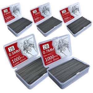 1000Pcs 기계식 연필 리드 코어 0.5 0.7 0.9 1.3 2.0mm 대용량 교체 가능한 연필 리필 학생 저렴한 선물 상자