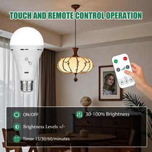 홈피쉬 USB LED 전구 e27 충전식 전구 스마트 배터리 전구 터치 컨트롤 디밍 가능 LED 전구 타이밍 기능 포함