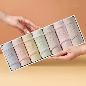 여성용 코튼 팬티, 통기성 솔리드 속옷, 귀여운 소녀 브리프, 부드러운 언더팬츠, 섹시한 로우 웨이스트 란제리 7 개 주