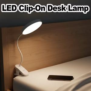 LED 책상 램프 USB 충전식 눈 보호 야간 램프 접이식 클램프 스터디 스탠드 독서 램프 터치 휴대용 스터디 북 라이트