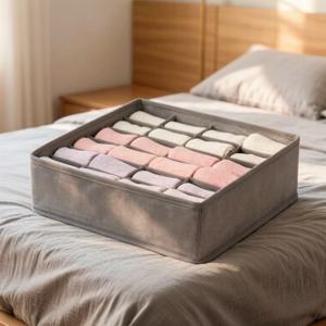 24칸 속옷 양말 브라 팬츠 스카프 넥타이 수납함 옷장 서랍 정리함 접이식 케이스