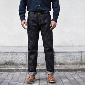 소스 Zhan 남성 청바지 Sanforized Selvedge 데님 청바지 한정판양면 염색 66 Fit 20 Oz