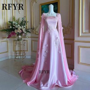 RFYR 라인 이브닝 드레스 Shawls 파티 드레스 레이스 Applique 여성을위한 연예인 드레스 긴 댄스 파티 드레스 vestidos de fiesta