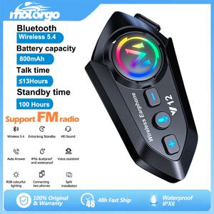 블루투스 5.4 헬멧 헤드셋 무선 핸즈프리 통화 전화 키트 오토바이 방수 이어폰 MP3 음악 플레이어 스피커 모토