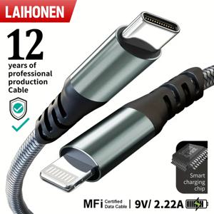 USB C-Lightning 10피트 MFi 인증 iPhone 14 Pro Max 13 Pro Type C-Lightning 고속 충전 편조 데이터 케이블