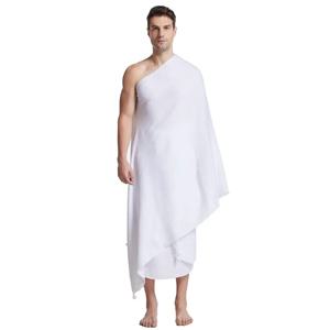 2PCS 아랍 이슬람 Hajj Ihram Umrah 수건 남자기도 목도리 순례 라마단 이슬람 메카 터키 수건 예배 Hajj 의상
