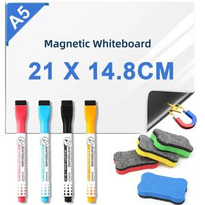 A5 크기 자기 건조 지우기 보드 냉장고 마커 화이트 보드 시트 주방 지울 수있는 유연한 냉장고 자석 메모 식료품 목록
