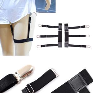 2pcs 남자 셔츠는 미끄럼 방지 잠금 클립으로 벨트를 유지합니다 셔츠를 꽉 조이는 다리 허벅지 서스펜더 가터 조절 가능한 잠금 스트랩