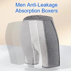 남성 누출 방지 복서 팬티 재사용 가능한 흡수성 속옷 요실금 세척 가능한 냄새 제어 성인 기저귀 대안 ‌